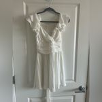 Angel Biba  Pleated Ruffle Sleeveless White Lined Dress Photo 1