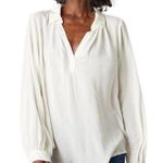 Velvet By Graham And Spencer Josey Blouse Cream Size Small Minimalist Photo 0