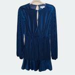 Ryse Drew Velvet Blue/ Green Bell Sleeve Cocktail Dress Size M Photo 2