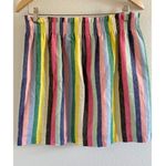 J.Crew Linen Cotton Multi Color Striped Pull On Skirt Photo 6