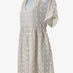 Kirundo White Swiss Dot Chiffon Babydoll Short Sleeve Dress Photo 2
