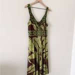 Robbie Bee Signature by  Y2K Tank Dress with Beads in Green & Brown Print Size 14 Photo 1