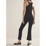 Free People Black In My Feelings Cropped Slim Velvet Flare Pants Photo 1