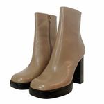 Jeffrey Campbell NEW  Retro 70s Platform Boot Taupe Beige & Black Leather Size 8 Photo 1