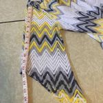 Tacera Lace Crochet Lined Chevron Knit Dress Yellow Gray White Size XL Photo 7