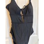 Black One Piece Swimsuit Tie Front Cut Out Sexy Swimwear Summer Beach Vacation Size L Photo 1