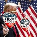 Trump 2024 Earrings MAGA New Heart Shaped Dangle Hooks Patriotic Electi… Red Photo 2