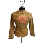 Love Stitch Embroidery Patch Distressed Tan Jacket Size Small NWT Photo 3