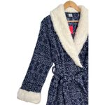 New Ulta Beauty Robe Womens S M Blue White Sherpa Belted Fleece Fair Isle Cozy Photo 6