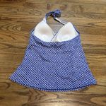 LL Bean Sunblocking Swimwear Halter Tankini‎ Top Blue White Beach Woman Size 16 Photo 1