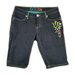COOGI Bermuda Jeans Women's Juniors Embellished Colorful Mid Rise Size 7/8 31" Photo 0