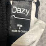 DAZY Women’s Black Lace Trim Long Sleeve Top Size Small Ribbed Knit Photo 1