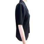 a.n.a Polyester Black Button Up Short Sleeve Blouse Size S Photo 6