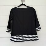 Talbots  Women’s P Black White Blouse Top Office Core Career Workwear Photo 3