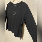 Charter Club  Black Heart Embellished Long Sleeve Top | Shirt Photo 1