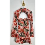 House Of CB  Toira Long Sleeve Satin Corset Minidress in Rose Print Size Small Photo 9