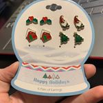 set of 4 pairs of christmas earrings Red Photo 0