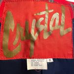 CRYSTAL Handwoven VINTAGE ART TO WEAR Embroidered Button Denim Blazer Medium Blue Photo 4