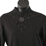 Belle by Kim Gravel TripleLuxe Keyhole Top Black Embellished Size Small NWOT Photo 2