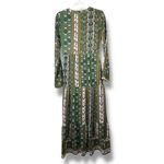 Altar'd State  Olive Green Multi Boho Print Long Sleeve V-Neck Tiered Maxi Dress Photo 8