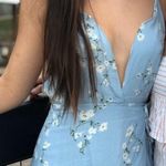 Tobi Light Blue Floral Wrap Mini Dress Photo 0