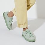 Birkenstocks Bend Low Suede Embossed Sneakers in Green Matcha Sz 38 Photo 1