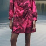 ZARA  Women's Satin‎ Effect Mini Dress Pink  Floral Size M Photo 0