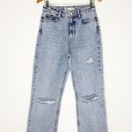 ZARA  High Waisted Mom Jeans Acid Wash Straight Leg Denim Size 6 Photo 3