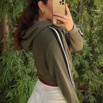 Forever 21 green cropped zip up hoodie Photo 1