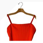 Solid & Striped Swimsuit Women Medium Orange Candy Red Gemma Rib Knit One Piece Photo 3