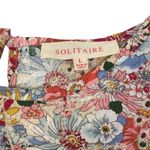 Solitaire Floral Eyelet Ruffle Tank Top Women L Red Preppy Fairy Cottage Resort Photo 5