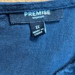 Premise  Tunic Top 1X Navy Blue 100% Linen‎ High Low Scoop Neck Exposed Zip Photo 5