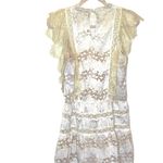 Foxiedox  mini lace dress Cream Ivory White M Sleeveless Lightweight Retro Photo 5