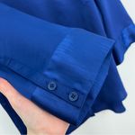 Universal Standard  Louise Long Sleeve Satin Blouse in Royal Blue Small Photo 5