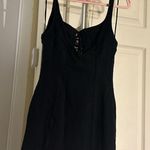 Free People  Little Black Dress Corset Bodycon Lace Up Size Small Photo 3