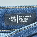 Buffalo David Bitton Jess Dark Wash RIP & REPAIR MID-RISE SKINNY 6/28 Photo 3