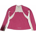 Under Armour Top Womens LG Pink White V-Neck Long Sleeve Activewear T-Shirt Photo 4