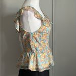 LC Lauren Conrad New Lauren Conrad Woman’s Floral Summertime Smocked Sleeveless Ruffle Blouse Photo 9