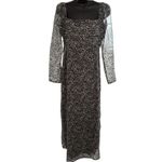 Abercrombie & Fitch  Floral Chiffon Midi Dress Sz MP Black Cottagecore Regency Photo 1