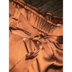 Joie Satin  Burnt Orange Wide Leg Capri Belt L wide leg spring contemporary boho Photo 3