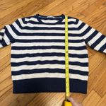 Reformation  Jeans Cashmere Blue White Stripe Sweater Size Small Photo 5