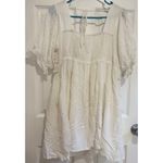 Heyson Crochet Mini Dress Square Neck‎ Puff Sleeve White Dress Size M Size M Photo 4