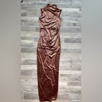 Michael Costello X Revolve NWT copper bodycon open back maxi dress medium P40 Brown Photo 2