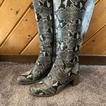 Universal Threads Universal thread gray black snake skin wide calf knee high heeled boots Photo 4