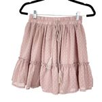 Simplee Apparel NWT Simplee Sz S Blush Pink‎ Swiss Polka Dot Elastic Waist Balletcore Skirt Photo 2