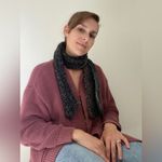 Handmade Scarf Acrylic Dark Teal Grey Purple NEW Soft Outdoor Winter Photo 2