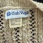 Vintage 70s British Vogue Slightly Cropped Vneck Sweater Beige XS Tan Photo 7