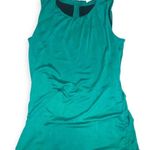 Diane Von Furstenberg  DVF Dress Silk Blend Ruched Zip Back Green Sheath Photo 2