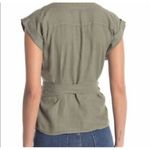 frame denim Frame Army‎ Green Linen Wrap Top XS Photo 1