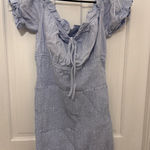 In the Beginning  Women’s Light Blue Off Shoulder Smocked Dress Size L Photo 0